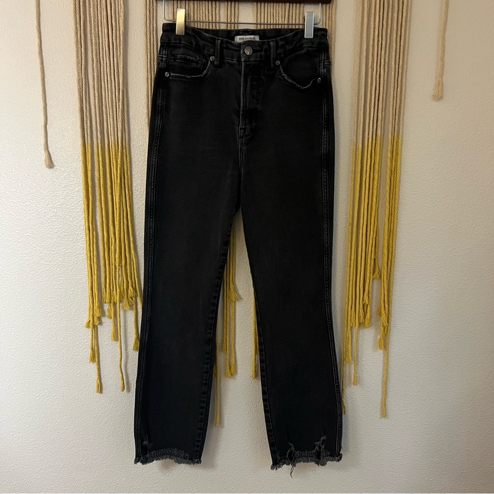 Good American Good Curve High Waisted Straight Leg Jeans